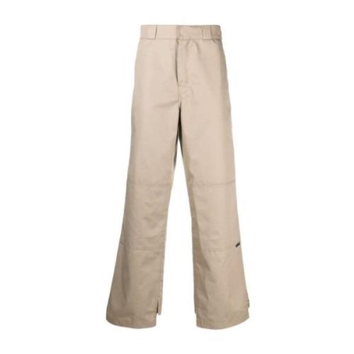 Beige Chino Bukser med Høy Midje