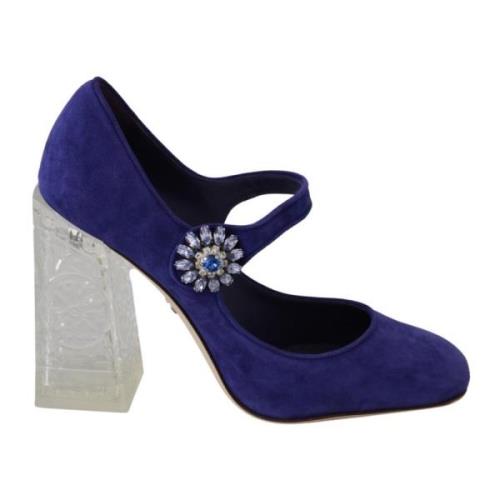 Lilla Krystall Mary Janes Pumps