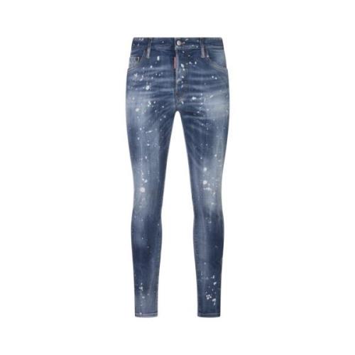 Blå Skinny Jeans Medium Vask