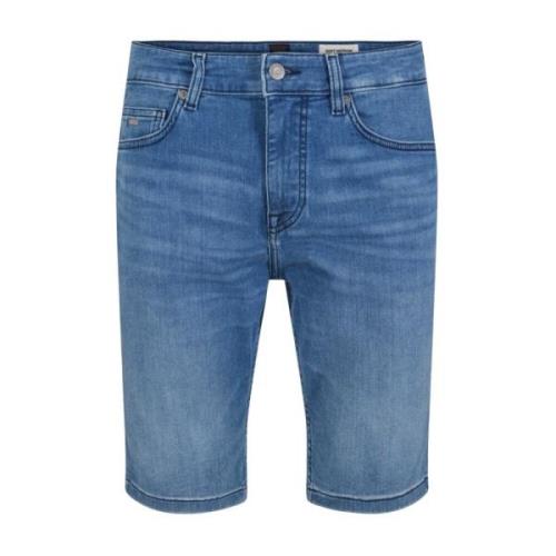 Blå Denim Slim-Fit Shorts