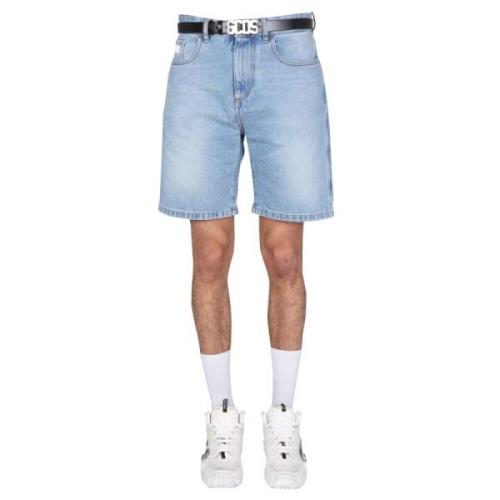 Logo Bermuda Denim Shorts Stilige Menn