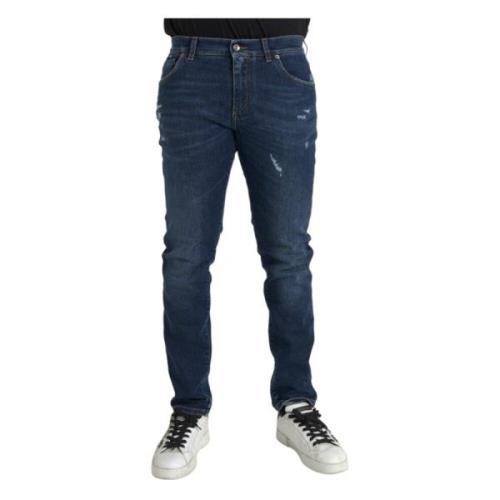 Blå Slim Fit Skinny Denim Jeans