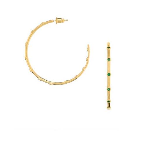 Elegant Crystal Hoops - Emerald