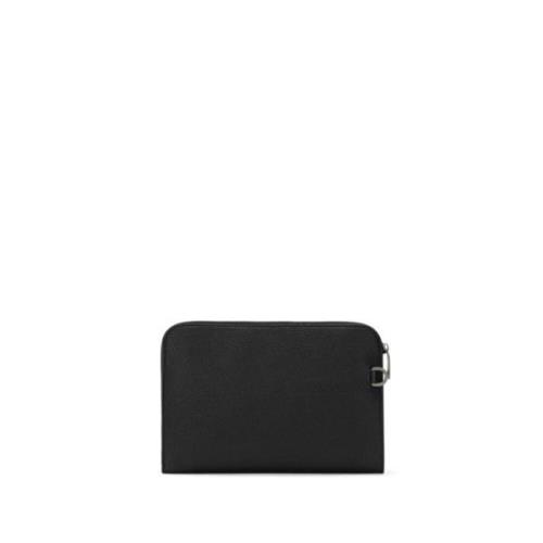 Svart Hammeret Skinn Clutch Veske