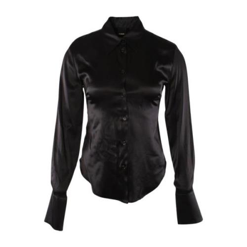 Silkeblanding Svart Bluse