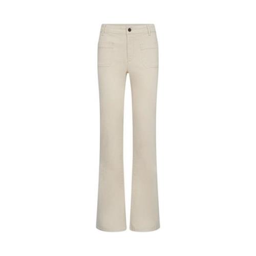 Beige Ann Charlotte Flare Jeans Ecru