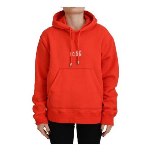 Rød Logo Bomull Hoodie Sweatshirt