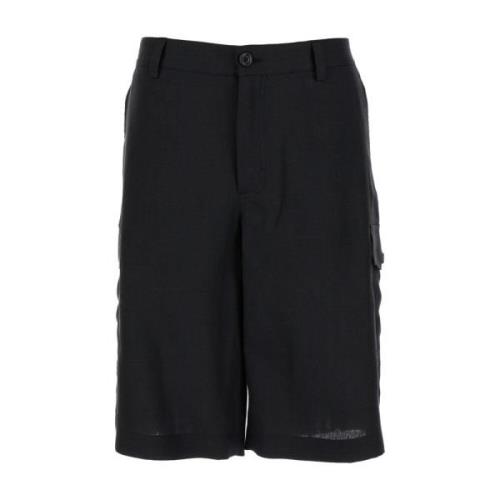 Svart Bomull Regular Fit Shorts