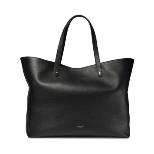 Svart Skinn Tote Bag