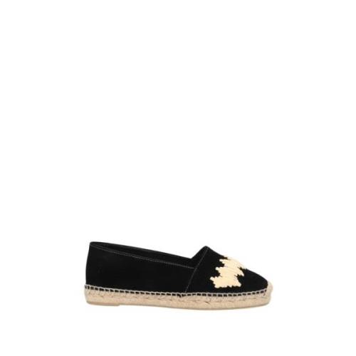 Sort Espadrilles Raffia Semsket Sko