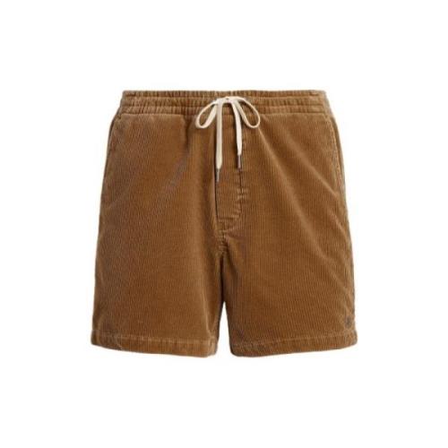 Corduroy Shorts Rett Snitt Logo Broderi