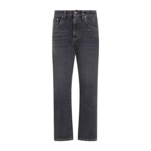 Svart Stone Denim Bomull Jeans