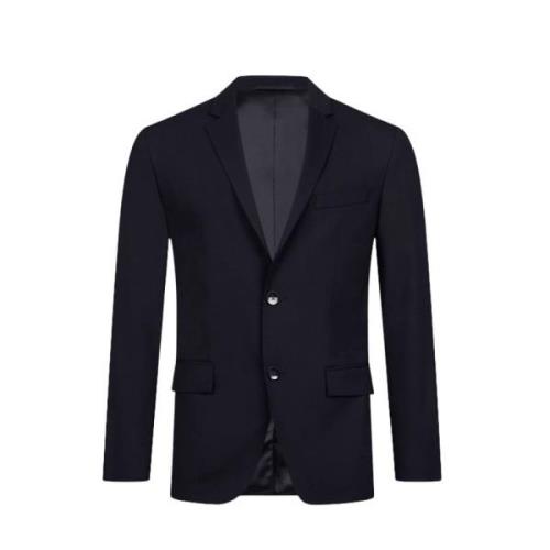 Svart Stretch Ull Slim Suit Blazer