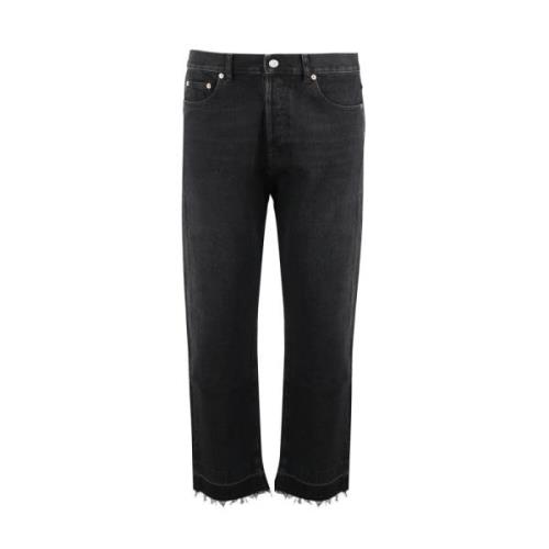 Sorte Jeans Regular Fit Glidelås Lukking