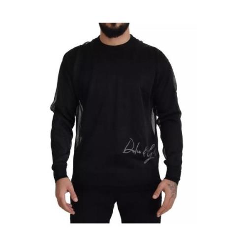 Preget Logo Pullover Genser Svart