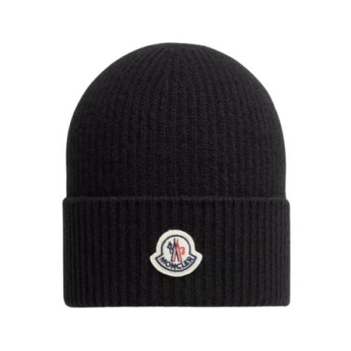 Svart Cashmere Blend Beanie Lue