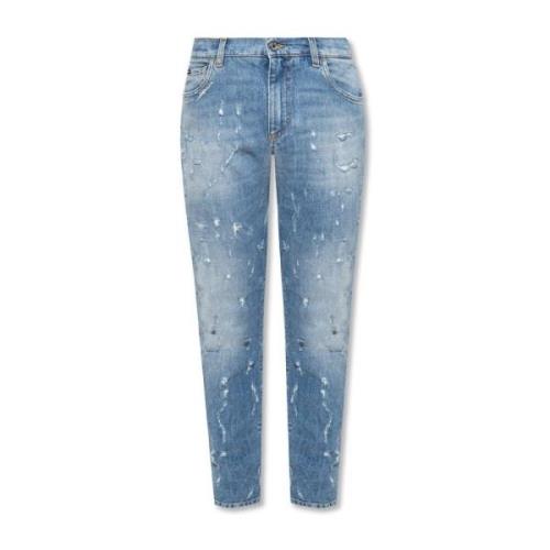 Blå Bomull Denim Jeans