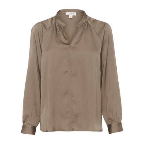 Elegant V-hals Bluse Morel