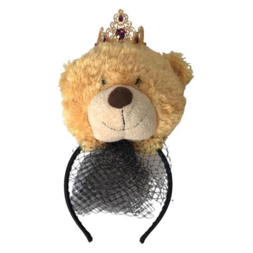 Brun Teddybjrn Gull Krystallkrone Hodebnd Diadem