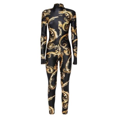 Barok Print Jumpsuit Svart Gull Kjole