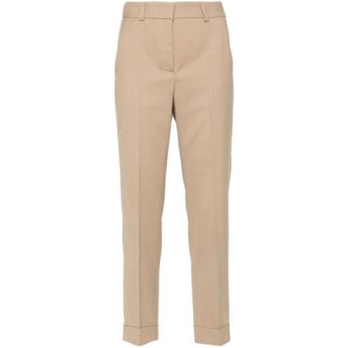 Beige Ullblanding Slim Fit Bukser