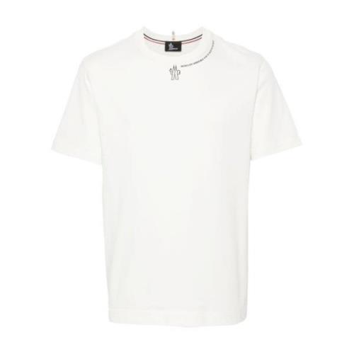 Hvit Jersey Crew Neck T-skjorte