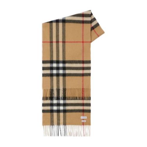 Vintage Check Mønster Beige Skjerf