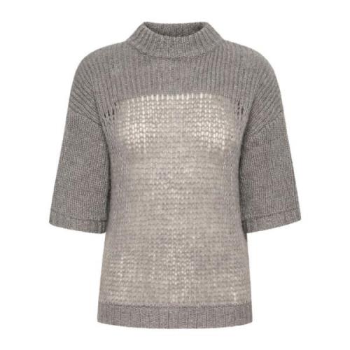 Stormy Grey Strikket Bluse Lingomw