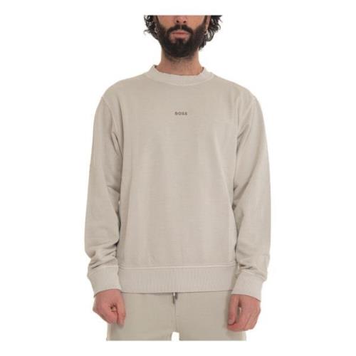 Ensfarget Crewneck Sweatshirt med Logo