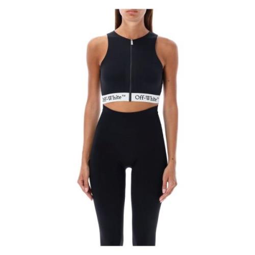 Svart Logo Band Crop Top Aw24