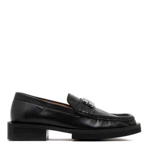 Svart Logo Plaque Loafers