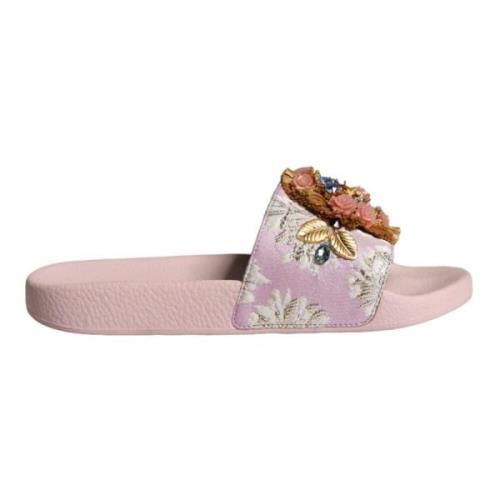 Rosa Krystall Slide Sandaler Strand Sko