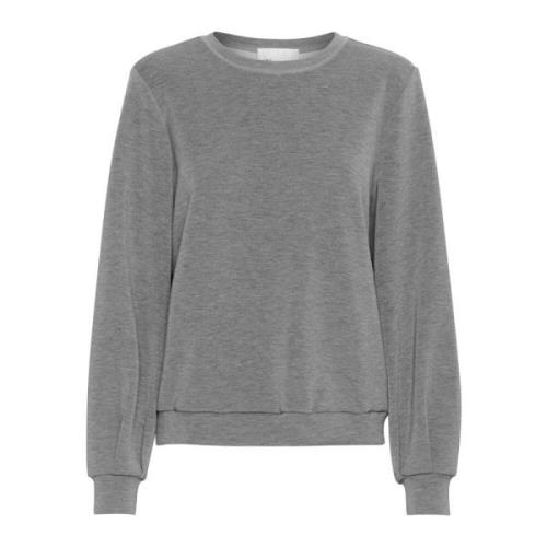 Mørk Grå Melange Sweat Blouse