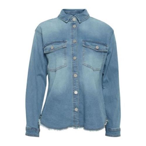 Denim Cut Jakke, Stilig og Komfortabel