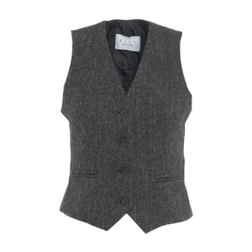 Svart Blazer Vest Elegant Chic Stil