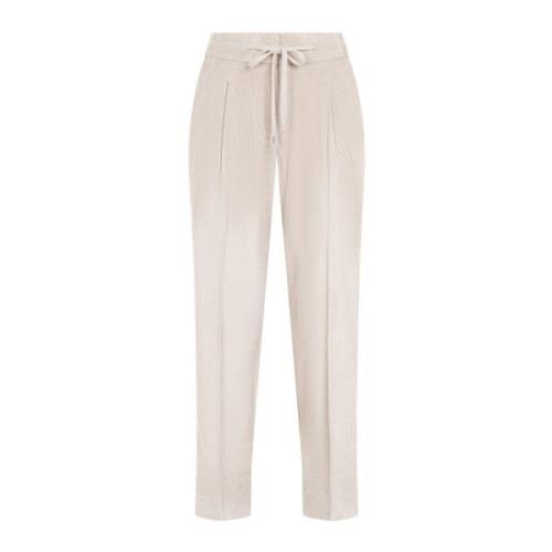 Beige Velvet Joggebukse