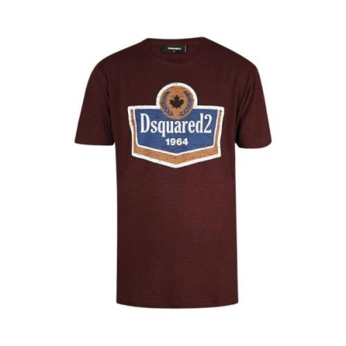 Bordeaux Logo T-Skjorte med Rund Hals