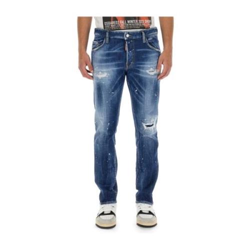 Patentlær effekt Regular Fit Jeans