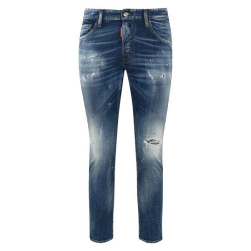 Skinny Denim Jeans med Distressed Detaljer