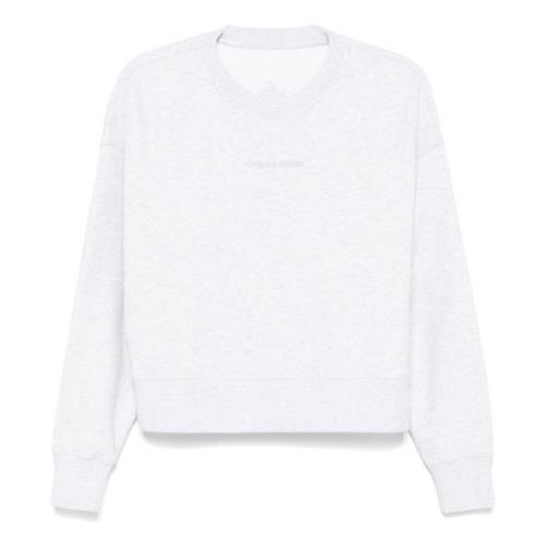 Grå Crewneck Sweatshirt Med Gummilogo