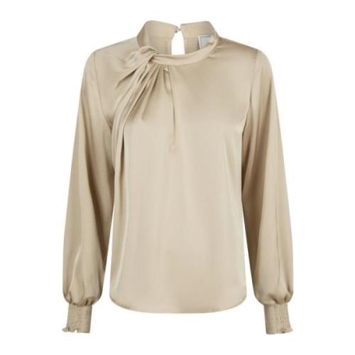 Champagne Fairy Drapy Satin Blouse