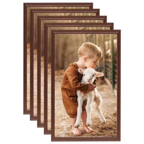 vidaXL Fotorammekollasje for bord 5 stk brun 13x18 cm MDF