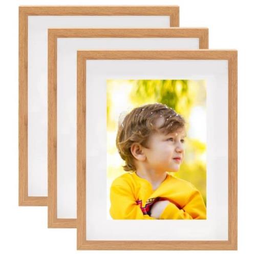 vidaXL 3D-fotoboksrammer 3 stk eik 21x29,7 cm for 15x20 cm bilde