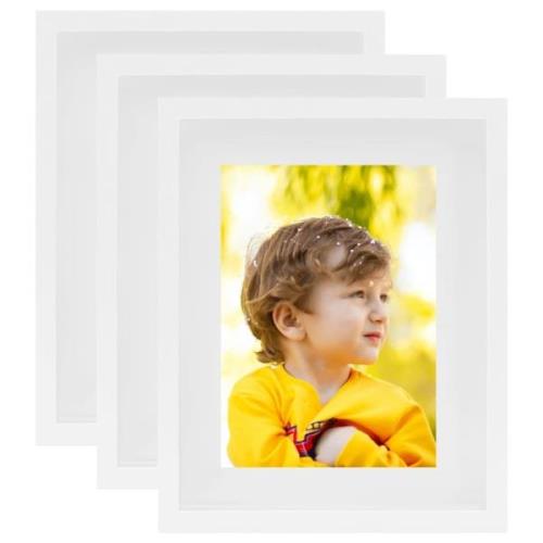 vidaXL 3D fotoboksrammer 3 stk hvit 21x29,7 cm for 15x20 cm bilde