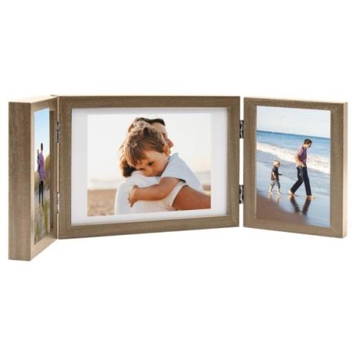 vidaXL Trefoldig fotorammekollage lysebrun 28x18 cm+2x(13x18 cm)