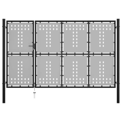 vidaXL Hageport stål 350x150 cm svart