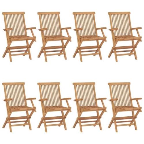 vidaXL Hagestoler 8 stk heltre teak