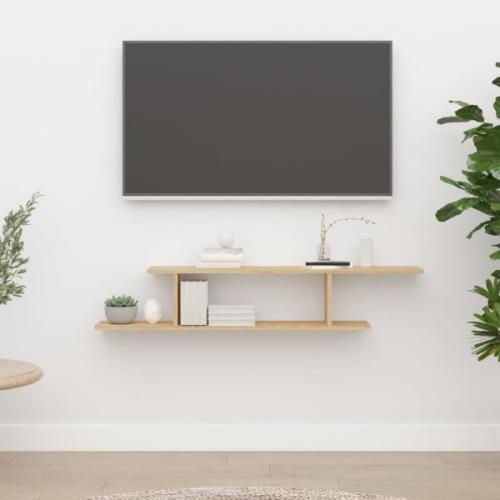 vidaXL Veggmontert TV-hylle sonoma eik 125x18x23 cm konstruert tre