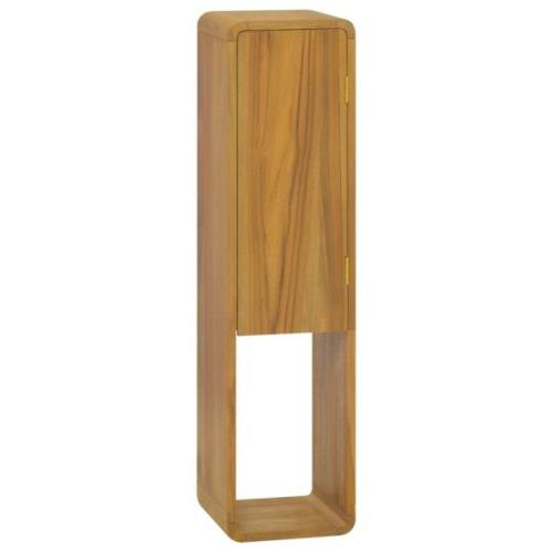 vidaXL Veggmontert baderomsskap 25x25x100 cm heltre teak