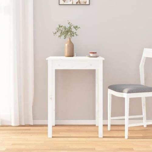 vidaXL Sidebord hvit 55x55x75 cm heltre furu